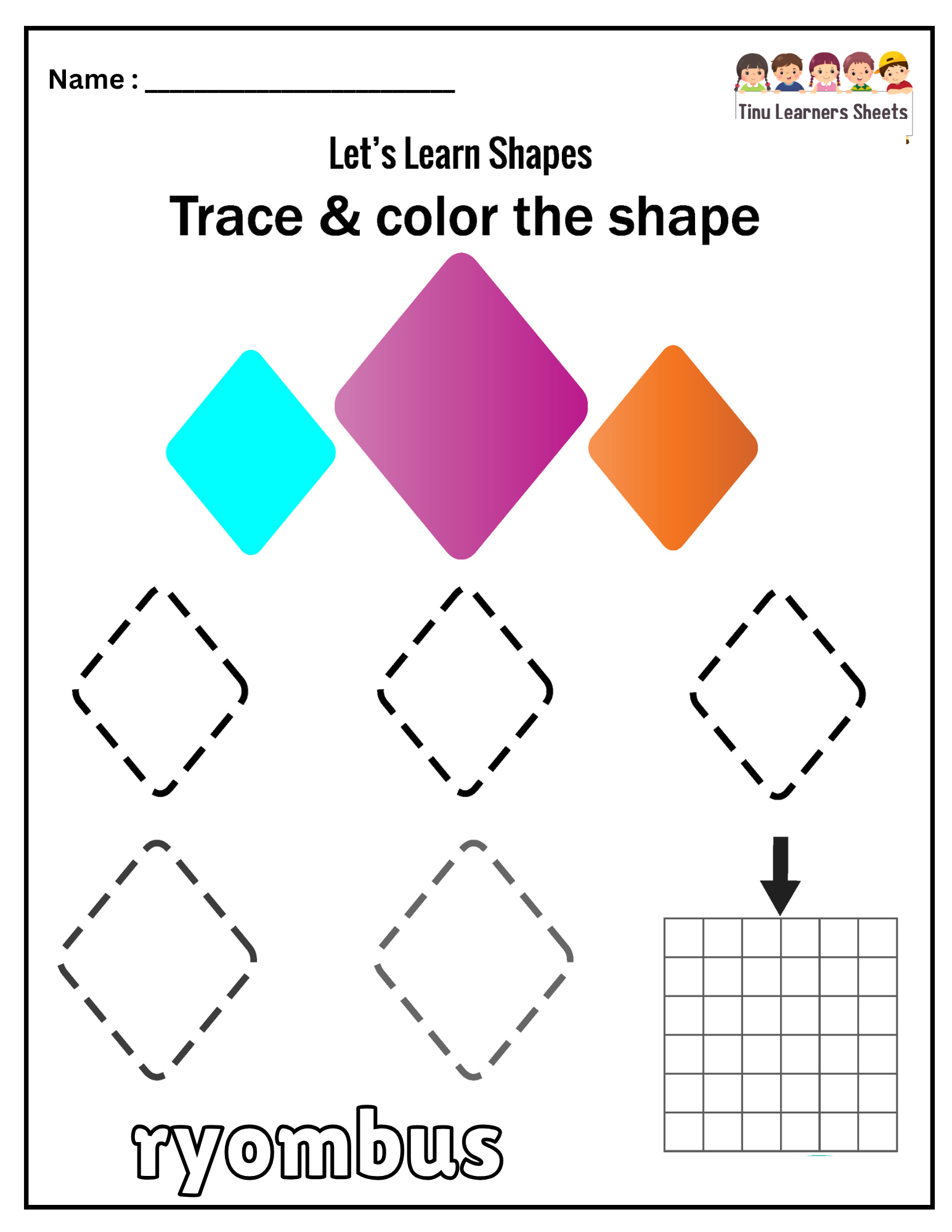 Ryombus Shape Worksheet